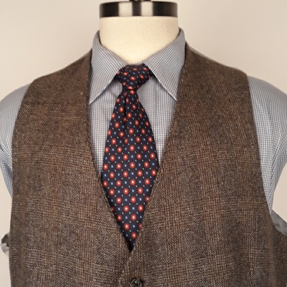 FREEMANS SPORTING CLUB Brown Tweed Mens Sz XL Vest - Picture 2 of 7